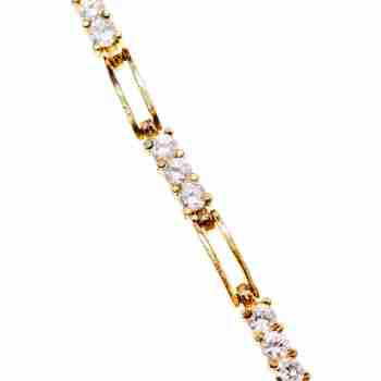 Sky Jewelry Серебряный Браслет в позолоте 925 пробы с Фианитами   Нежность