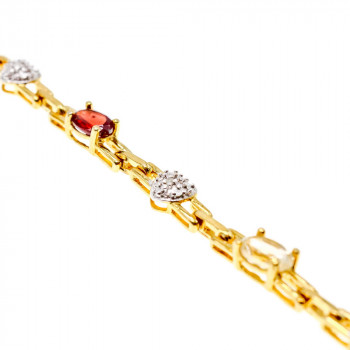 Sky Jewelry Серебряный браслет в позолоте с натуральными камнями   Сердце Ангела