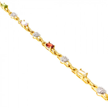 Sky Jewelry Серебряный браслет в позолоте с натуральными камнями   Сердце Ангела