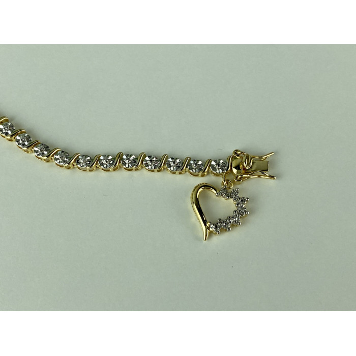 Sky Jewelry Серебряный браслет в позолоте Сердце