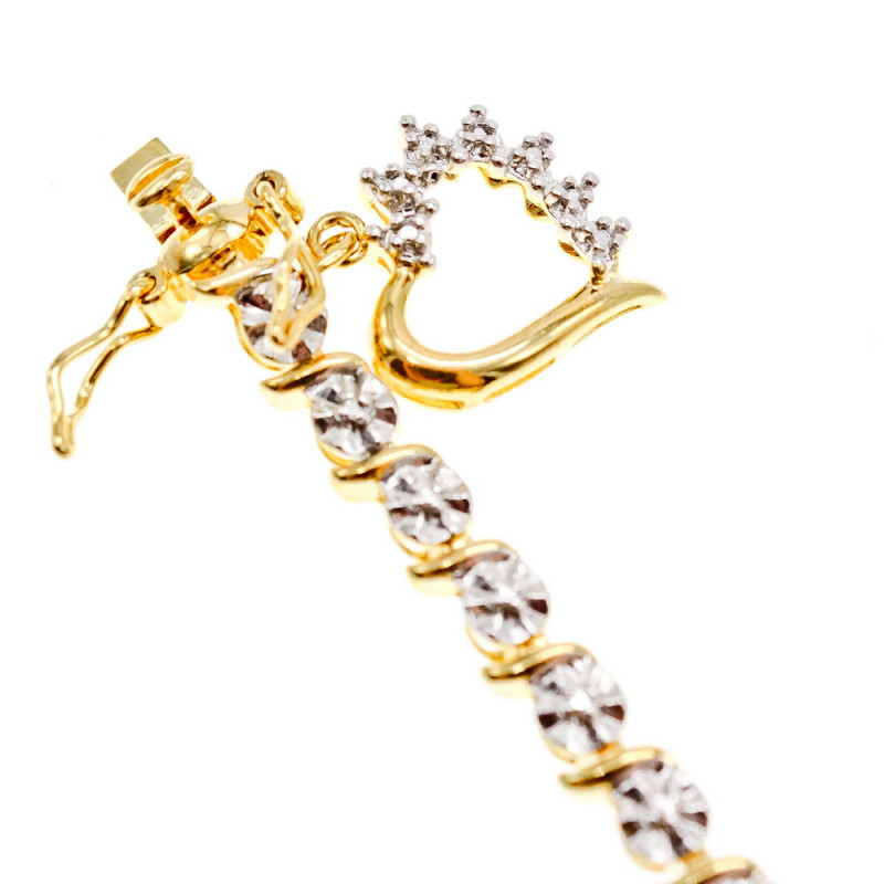 Sky Jewelry Серебряный браслет в позолоте Сердце