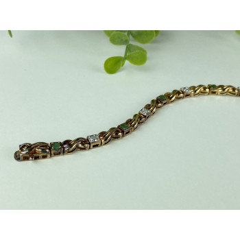 Sky Jewelry Серебряный Браслет в позолоте с изумрудом