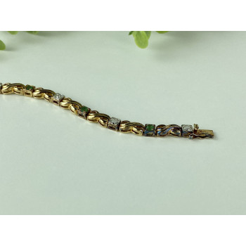 Sky Jewelry Серебряный Браслет в позолоте с изумрудом