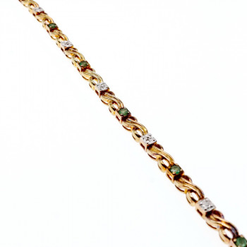 Sky Jewelry Серебряный Браслет в позолоте с изумрудом