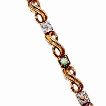 Sky Jewelry Серебряный Браслет в позолоте с изумрудом