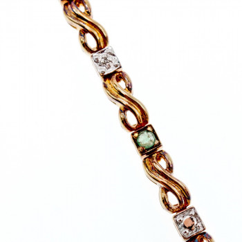 Sky Jewelry Серебряный Браслет в позолоте с изумрудом