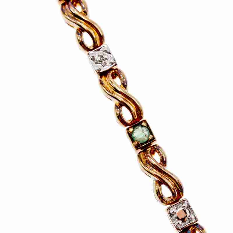 Sky Jewelry Серебряный Браслет в позолоте с изумрудом