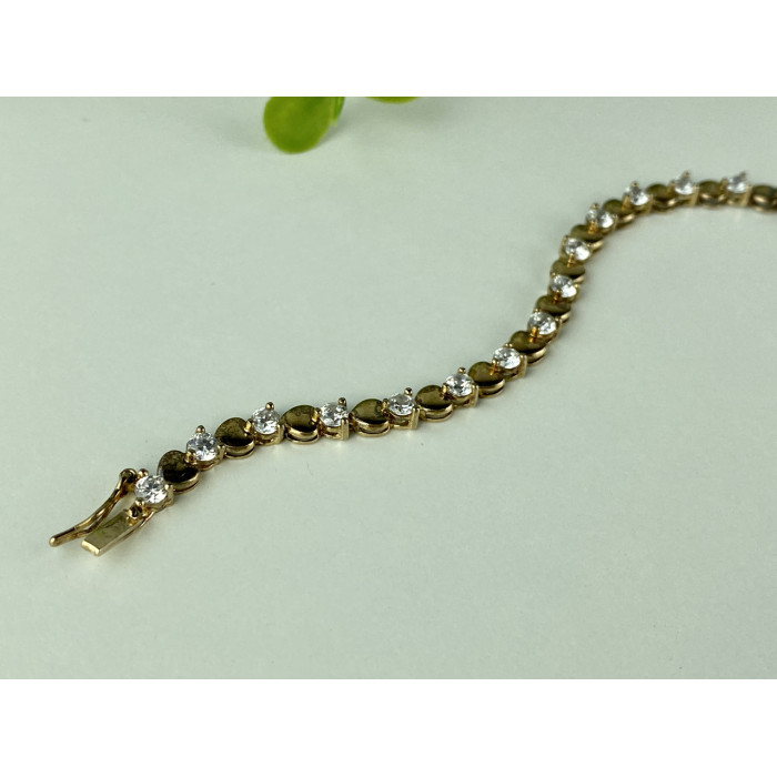 Sky Jewelry Серебряный Браслет в позолоте 925 пробы с Фианитами  Сердце