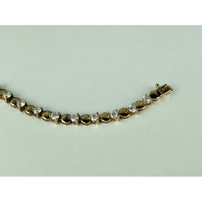 Sky Jewelry Серебряный Браслет в позолоте 925 пробы с Фианитами  Сердце