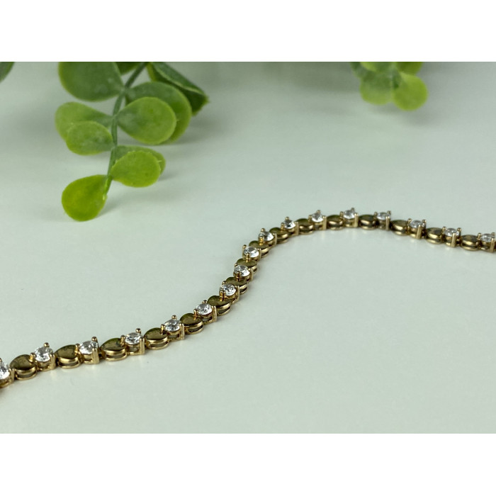 Sky Jewelry Серебряный Браслет в позолоте 925 пробы с Фианитами  Сердце