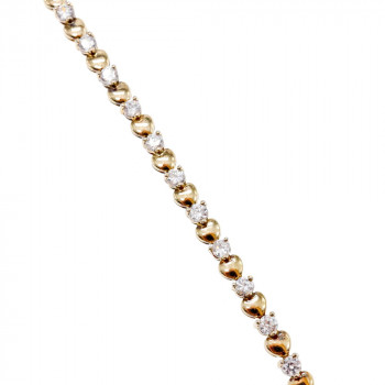 Sky Jewelry Серебряный Браслет в позолоте 925 пробы с Фианитами  Сердце