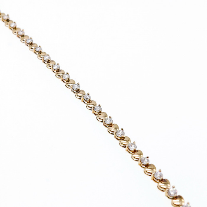 Sky Jewelry Серебряный Браслет в позолоте 925 пробы с Фианитами  Сердце