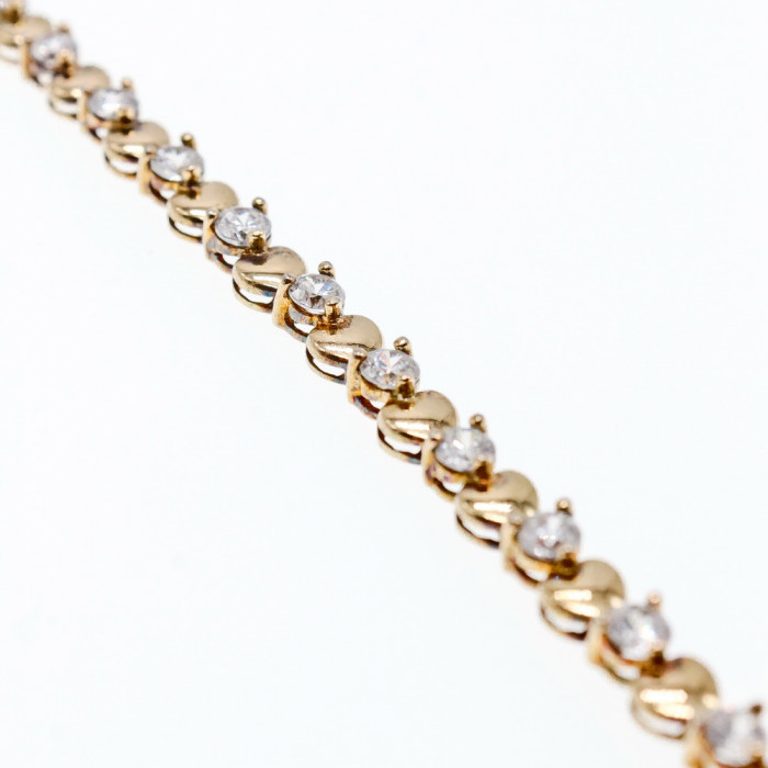 Sky Jewelry Серебряный Браслет в позолоте 925 пробы с Фианитами  Сердце