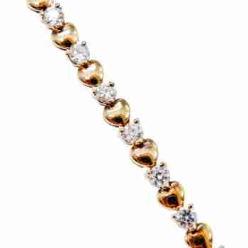Sky Jewelry Серебряный Браслет в позолоте 925 пробы с Фианитами  Сердце