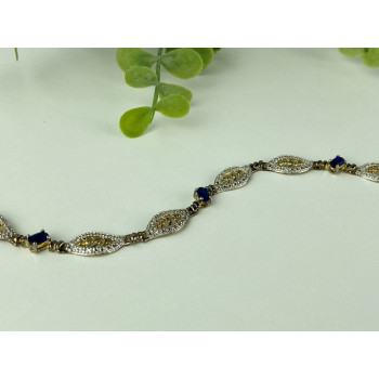 Sky Jewelry Серебряный браслет в позолоте 925 пробы с Сапфирами