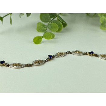 Sky Jewelry Серебряный браслет в позолоте 925 пробы с Сапфирами