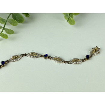 Sky Jewelry Серебряный браслет в позолоте 925 пробы с Сапфирами