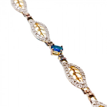 Sky Jewelry Серебряный браслет в позолоте 925 пробы с Сапфирами