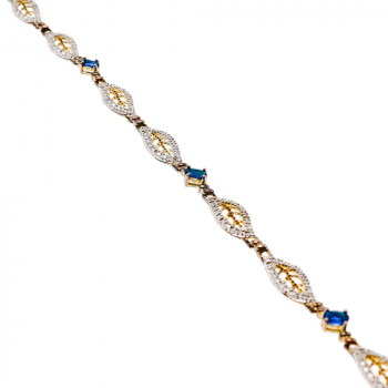 Sky Jewelry Серебряный браслет в позолоте 925 пробы с Сапфирами