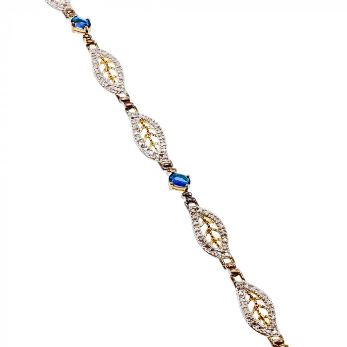 Sky Jewelry Серебряный браслет в позолоте 925 пробы с Сапфирами