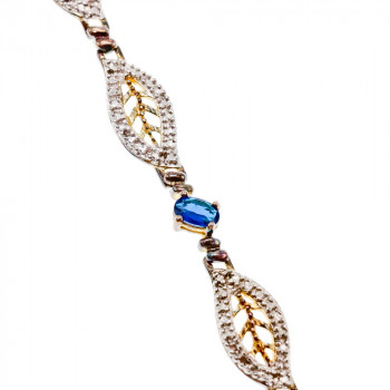 Sky Jewelry Серебряный браслет в позолоте 925 пробы с Сапфирами