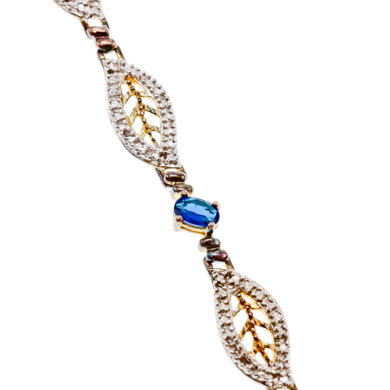 Sky Jewelry Серебряный браслет в позолоте 925 пробы с Сапфирами