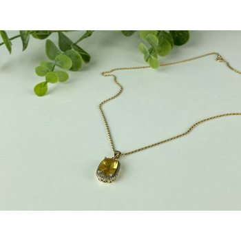 Sky Jewelry Серебряная цепочка с кулоном в позолоте с Цитрином Italy