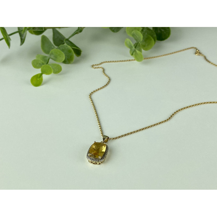 Sky Jewelry Серебряная цепочка с кулоном в позолоте с Цитрином Italy