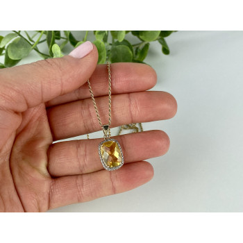 Sky Jewelry Серебряная цепочка с кулоном в позолоте с Цитрином Italy