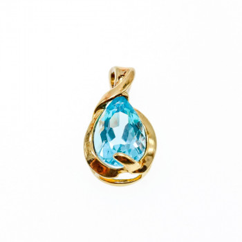 Sky Jewelry Серебряный Кулон в позолоте 925 проба с камнем голубая Шпинель