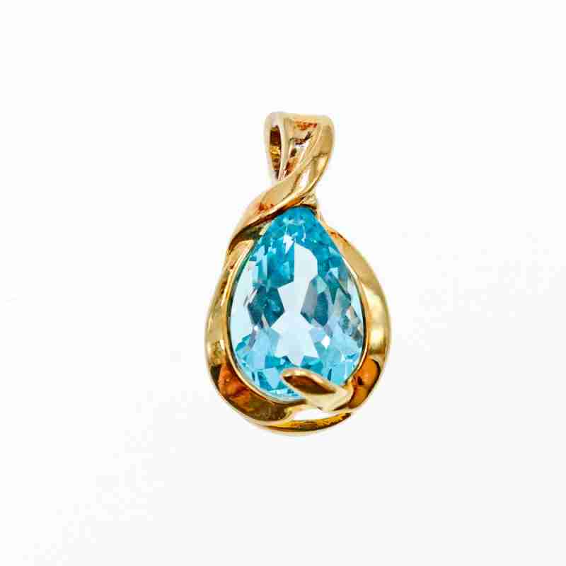 Sky Jewelry Серебряный Кулон в позолоте 925 проба с камнем голубая Шпинель