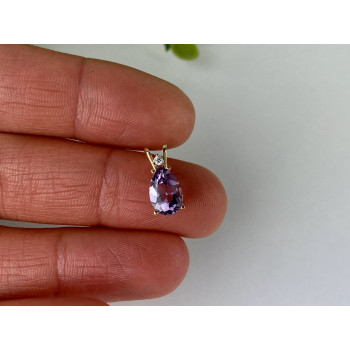 Sky Jewelry Золотой кулон с аметистом и бриллиантом  Нежность