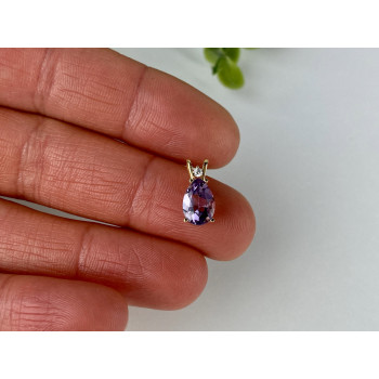 Sky Jewelry Золотой кулон с аметистом и бриллиантом  Нежность
