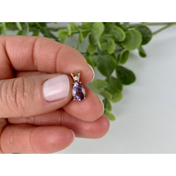 Sky Jewelry Золотой кулон с аметистом и бриллиантом  Нежность