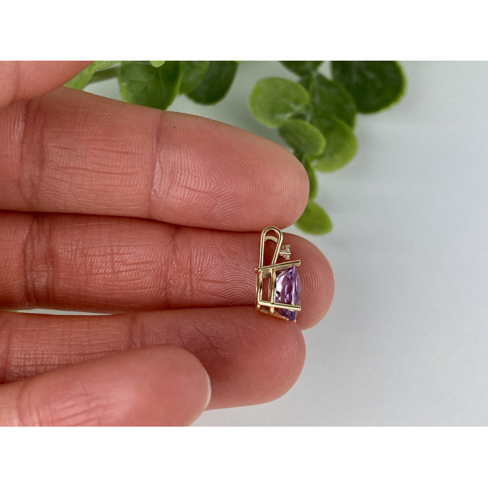 Sky Jewelry Золотой кулон с аметистом и бриллиантом  Нежность