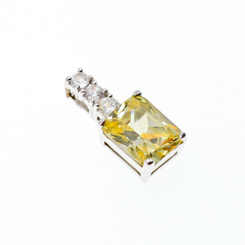 Sky Jewelry Серебряный Кулон с желтым и белым фианитом