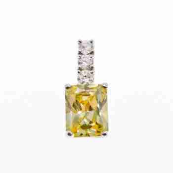Sky Jewelry Серебряный Кулон с желтым и белым фианитом