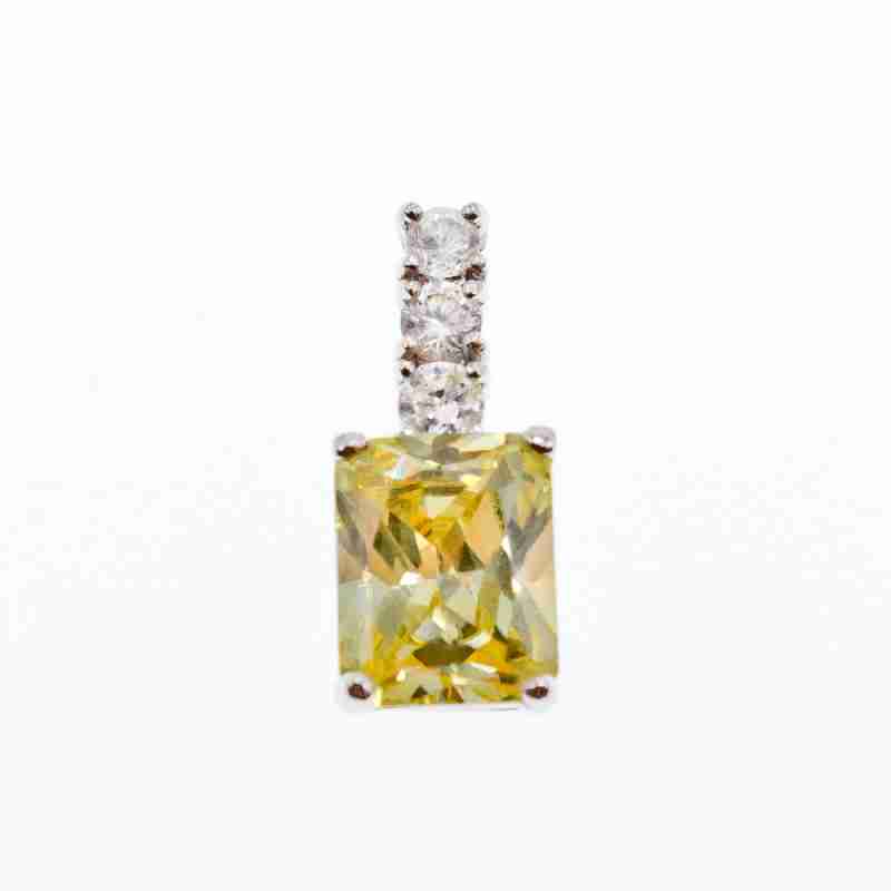 Sky Jewelry Серебряный Кулон с желтым и белым фианитом