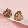Sky Jewelry Золотые серьги с морганитом  Сердце