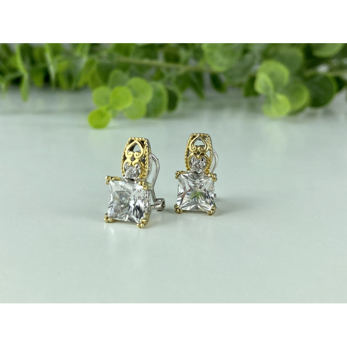 Sky Jewelry Серебряные серьги 925 пробы с белым Турмалином  *Ахроит*