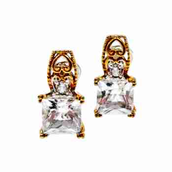 Sky Jewelry Серебряные серьги 925 пробы с белым Турмалином  *Ахроит*
