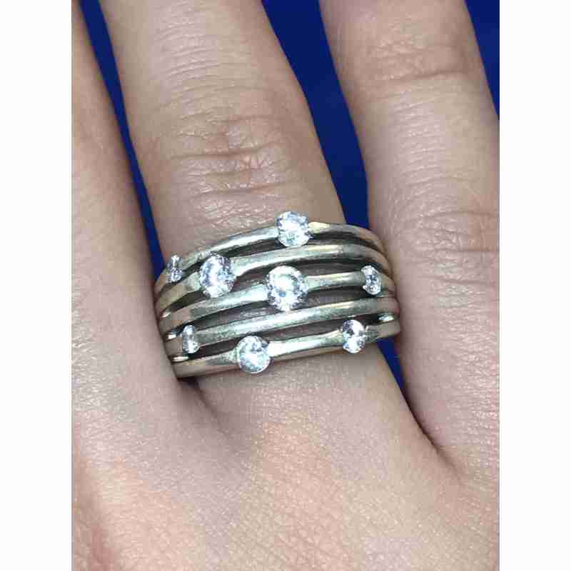 Sky Jewelry Серебро 925 пробы кольцо с фианитами
