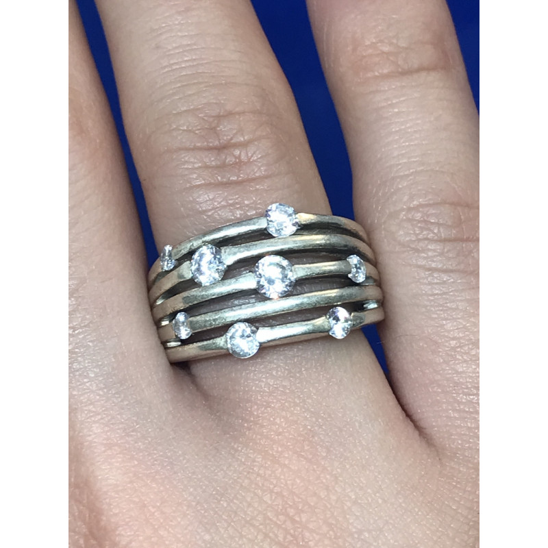 Sky Jewelry Серебро 925 пробы кольцо с фианитами