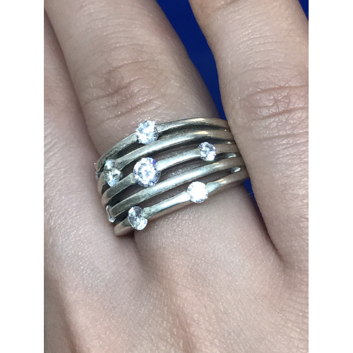 Sky Jewelry Серебро 925 пробы кольцо с фианитами