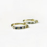 Sky Jewelry Серебряные серьги в позолоте с Сапфирами и Фианитами   Классика