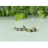 Sky Jewelry Серебряные серьги 925 проба с натуральными камнями  Радуга
