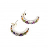 Sky Jewelry Серебряные серьги 925 проба с натуральными камнями  Радуга