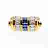 Sky Jewelry Серебряное кольцо в позолоте с сапфирами и фианитами  Уникальность