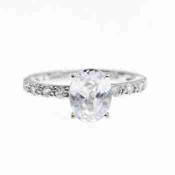 Sky Jewelry Серебряное Кольцо 925 пробы с Фианитами  *Блеск Алмаза*