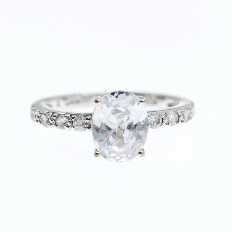 Sky Jewelry Серебряное Кольцо 925 пробы с Фианитами  *Блеск Алмаза*